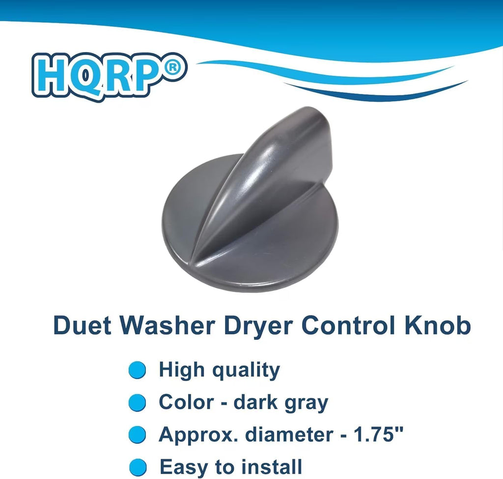 HQRP 2-Pack Gray Duet Washer Dryer Control Knob Compatible with Whirlpool GEW9200LL1 GEW9260PW1 GGW9200LW1 GGW9260PW1 GHW9250MW0 GHW9400PL2 GHW9460PW4 YGEW9200LL1 YGEW9250PW1