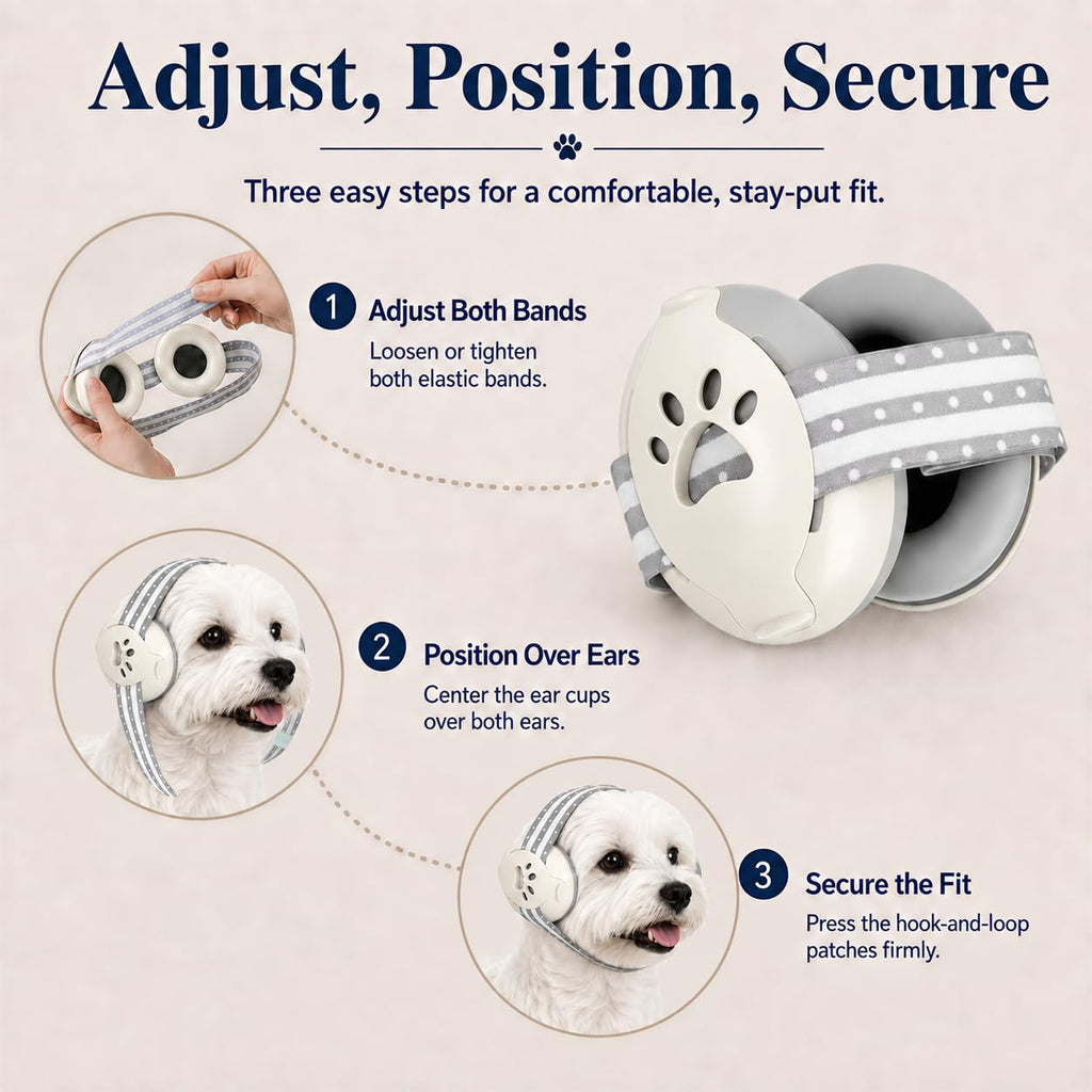 Upgraded Dog Ear Muffs for Fireworks & Thunder Calming, Adjustable Noise Cancelling for Small Dogs, Hearing