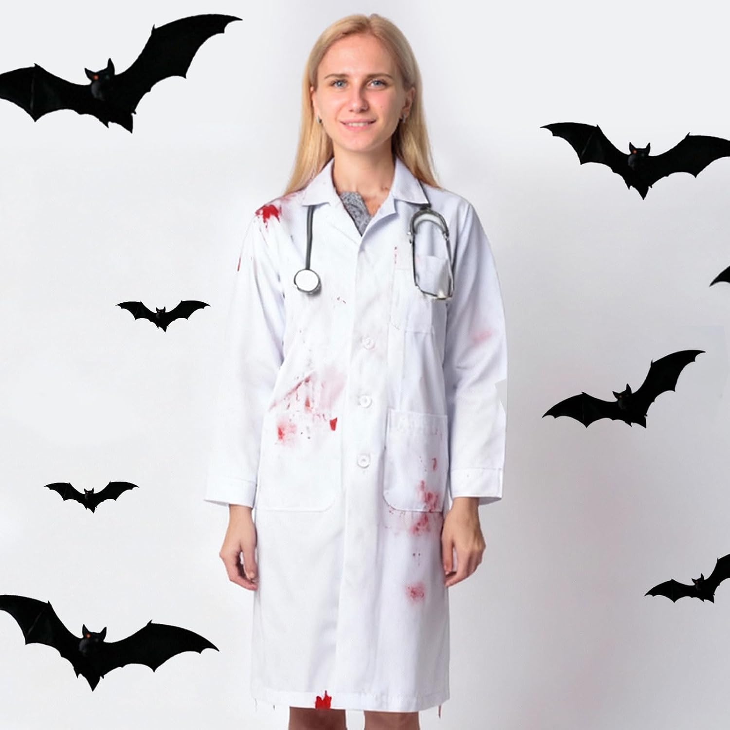 White Lab Coat for Woman,Doctor Halloween Costumes for Women Adult