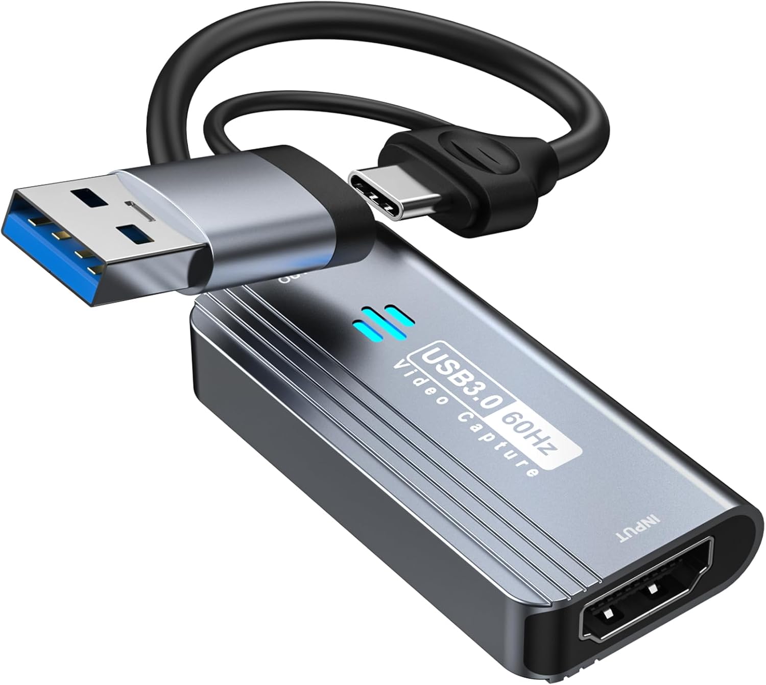 Video Capture Card, 4K Input HDMI to USB 3.0 A/C, 2K 30FPS Capture | 1080P 60FPS Capture Card for Streaming