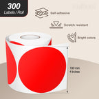 4" Large Dot Stickers Round Circle Red Vinyl Floor Dots 300 Pcs