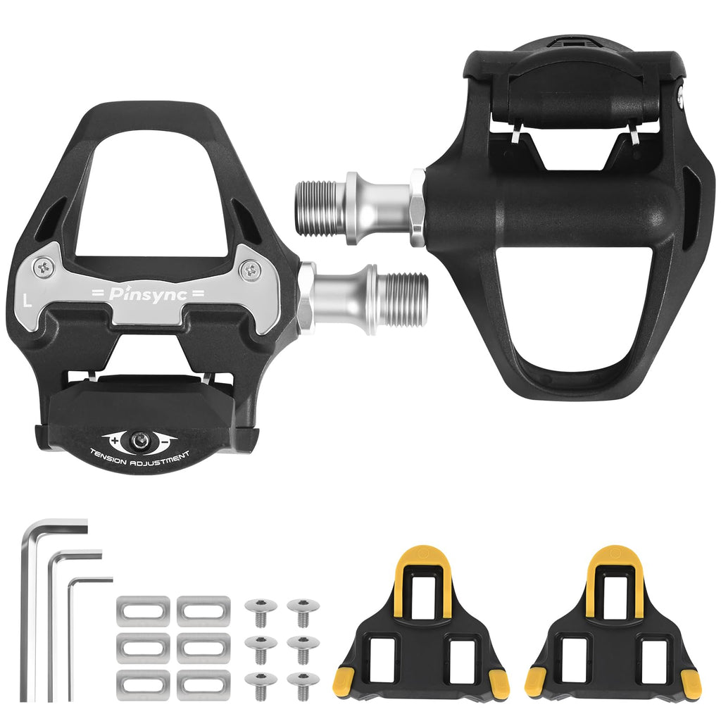 Road Bike Clipless Pedals Compatible with SPD-SL Cleats, 9/16-Inch