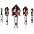 5PCS Countersink Drill Bit Set, 1/4" Hex Shank Countersink Bit Set for Wood