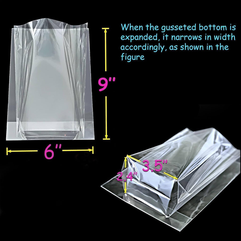 Cellophane Treat Bags 6x9 Inch, 50 Pack, Clear Goodie Bags