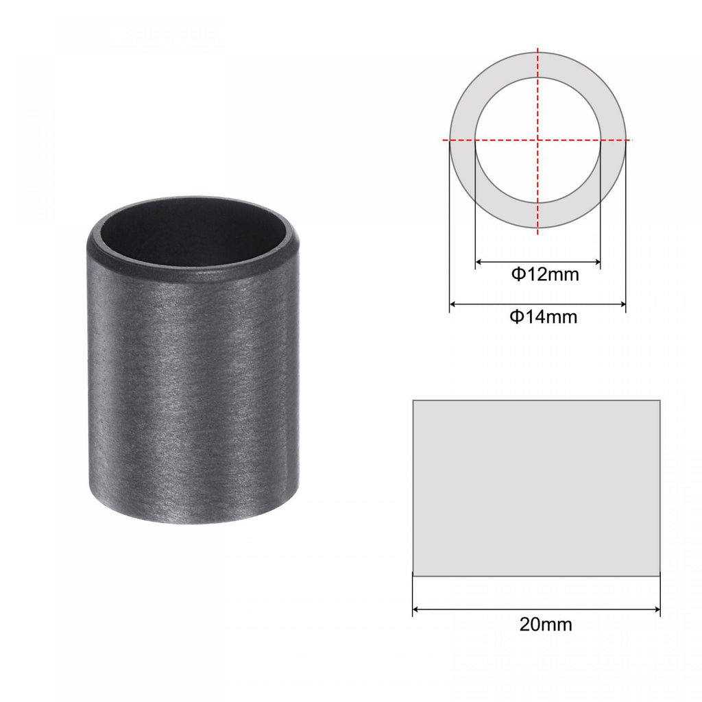 uxcell Sleeve Bearings 12mm Bore 14mm OD 20mm Length POM Wrapped Oilless Bushings Black 4pcs