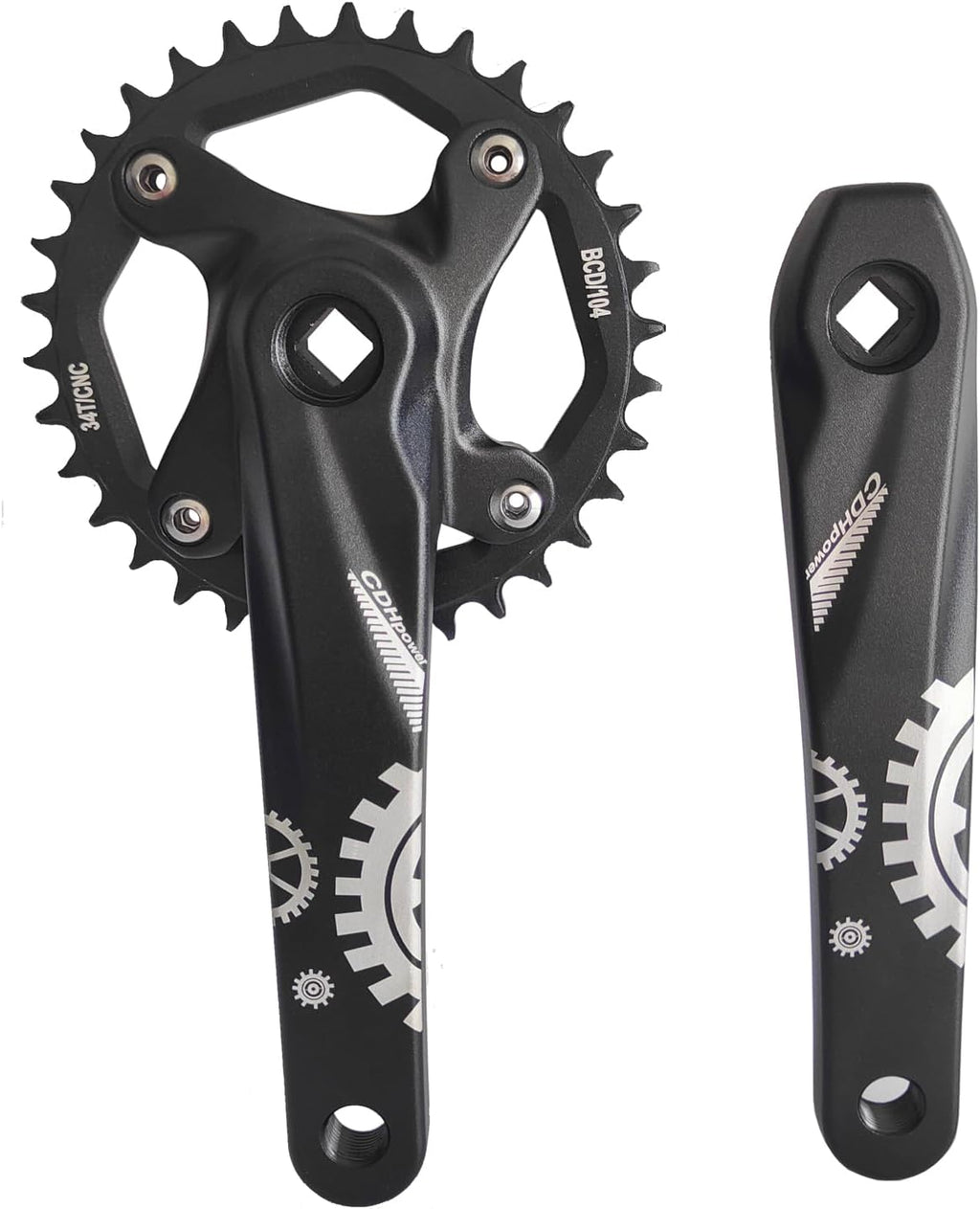 CNC 34T Single Speed Crankset 104BCD 170mm Aluminum