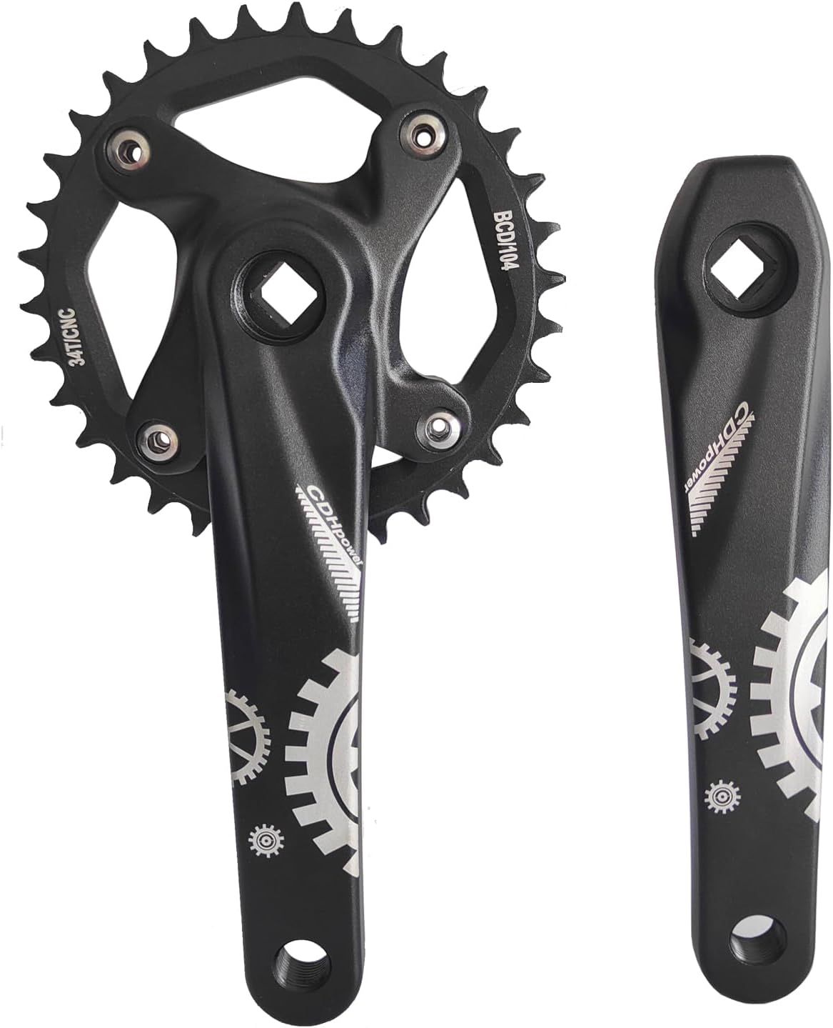 CNC 34T Single Speed Crankset 104BCD 170mm Aluminum