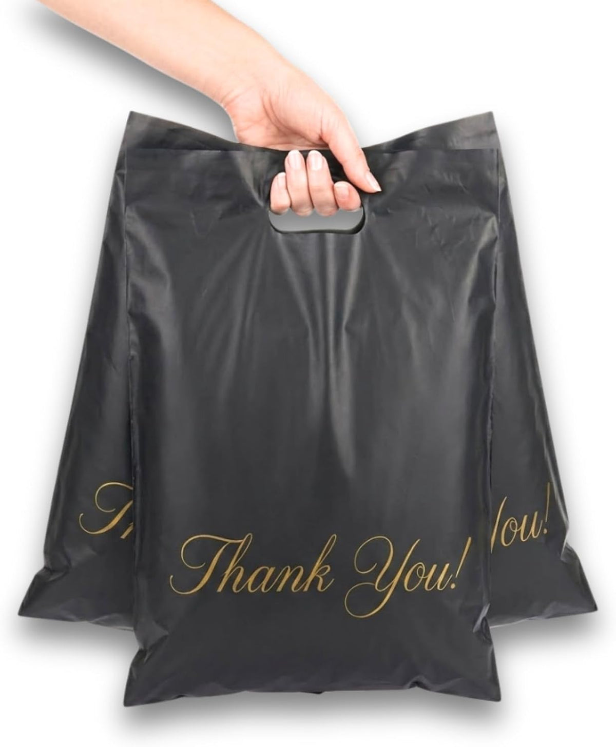 Black Poly Mailers with Handle, 12x15, 50 Pack, Shipping Bags