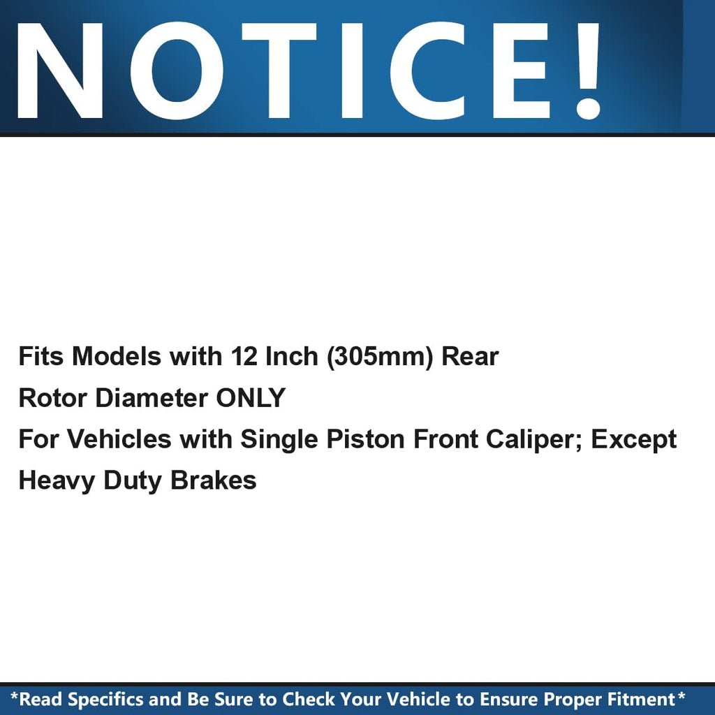 Rear Brake Kit for 2009 2010 2011 2012 Dodge Grand Caravan | Chrysler Town & Country Journey VW Routan, Disc Brake