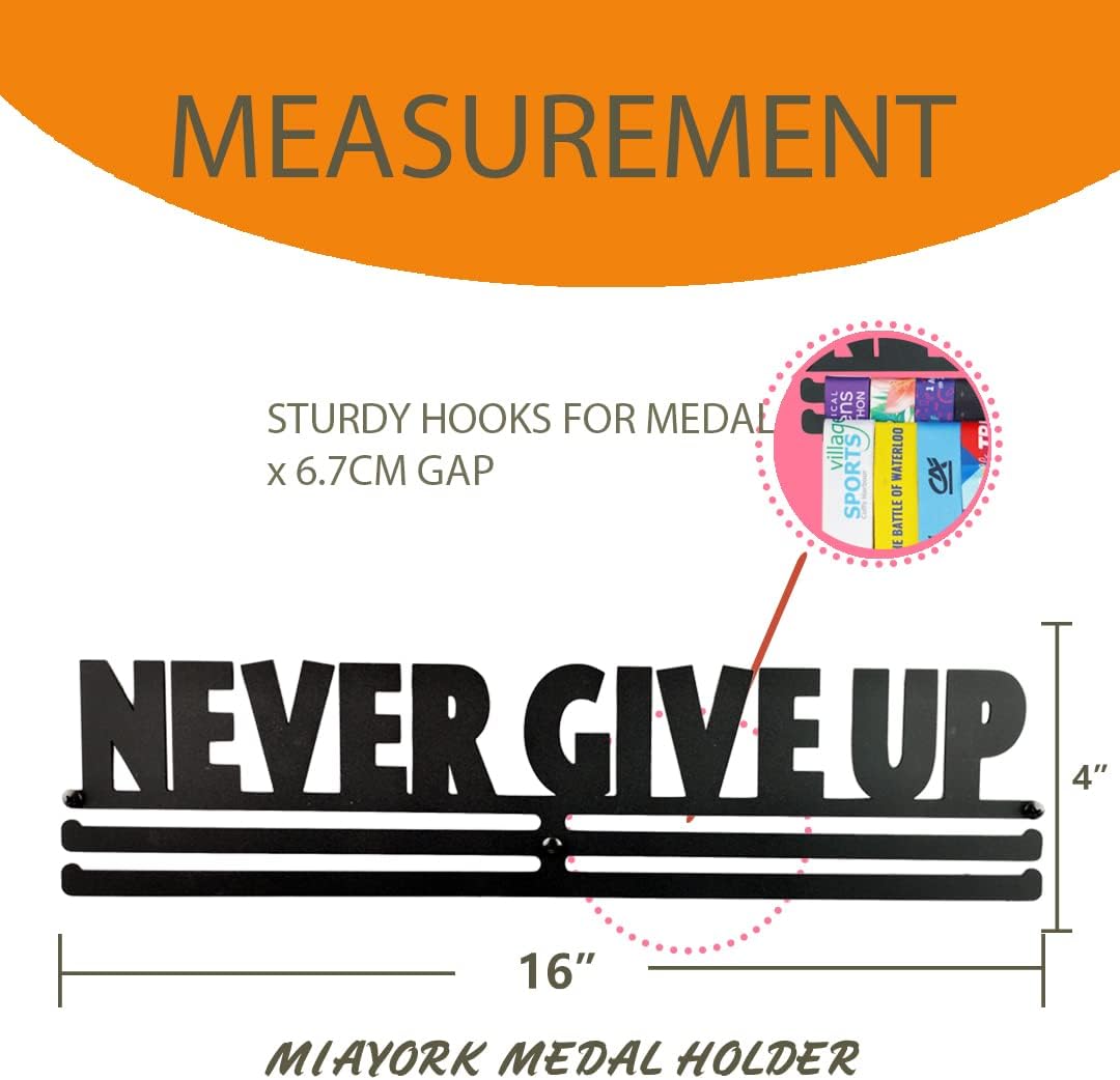 Medal Holder Display Hanger Rack Frame for Over 40 Medals-Sports Medal Hanger and Ribbon Display Holder Rack with