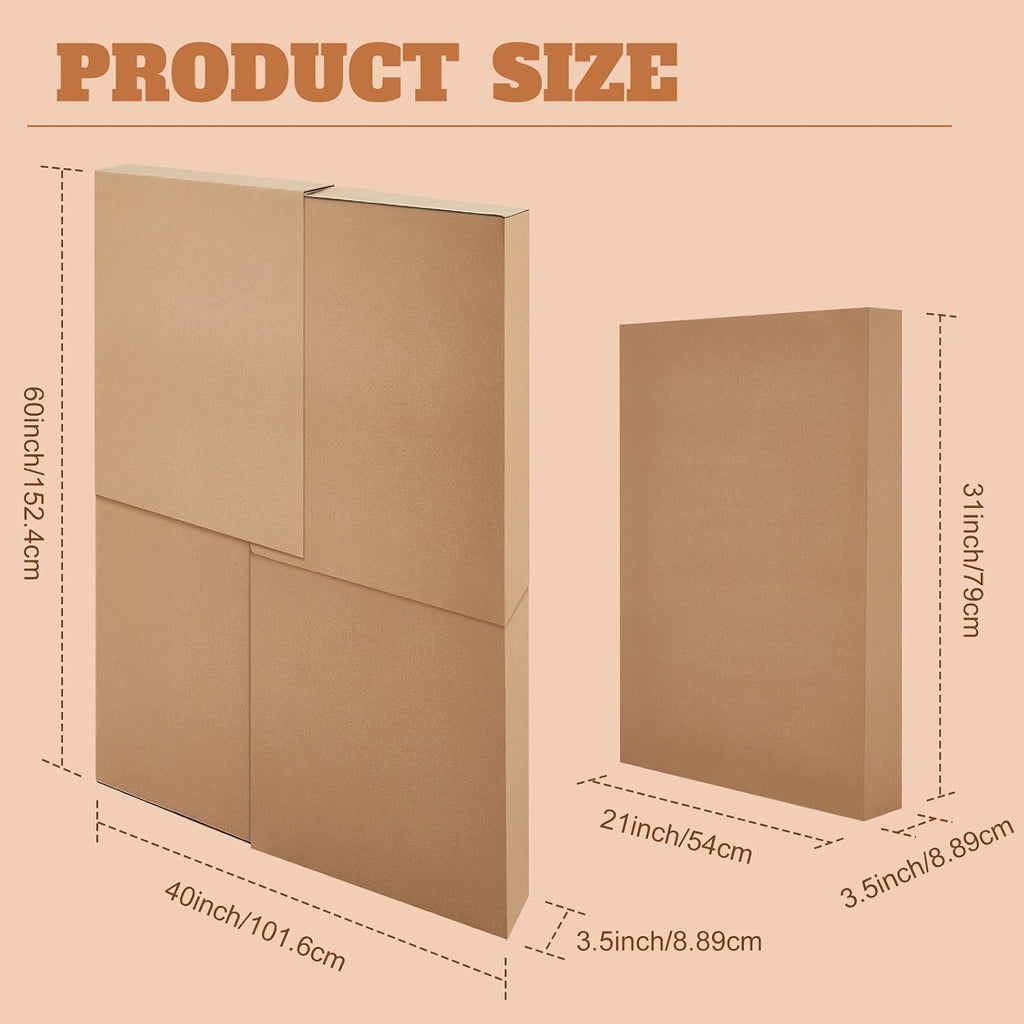 2 Sets Large Picture Mirror Moving Boxes for Artwork TV Flat Pack