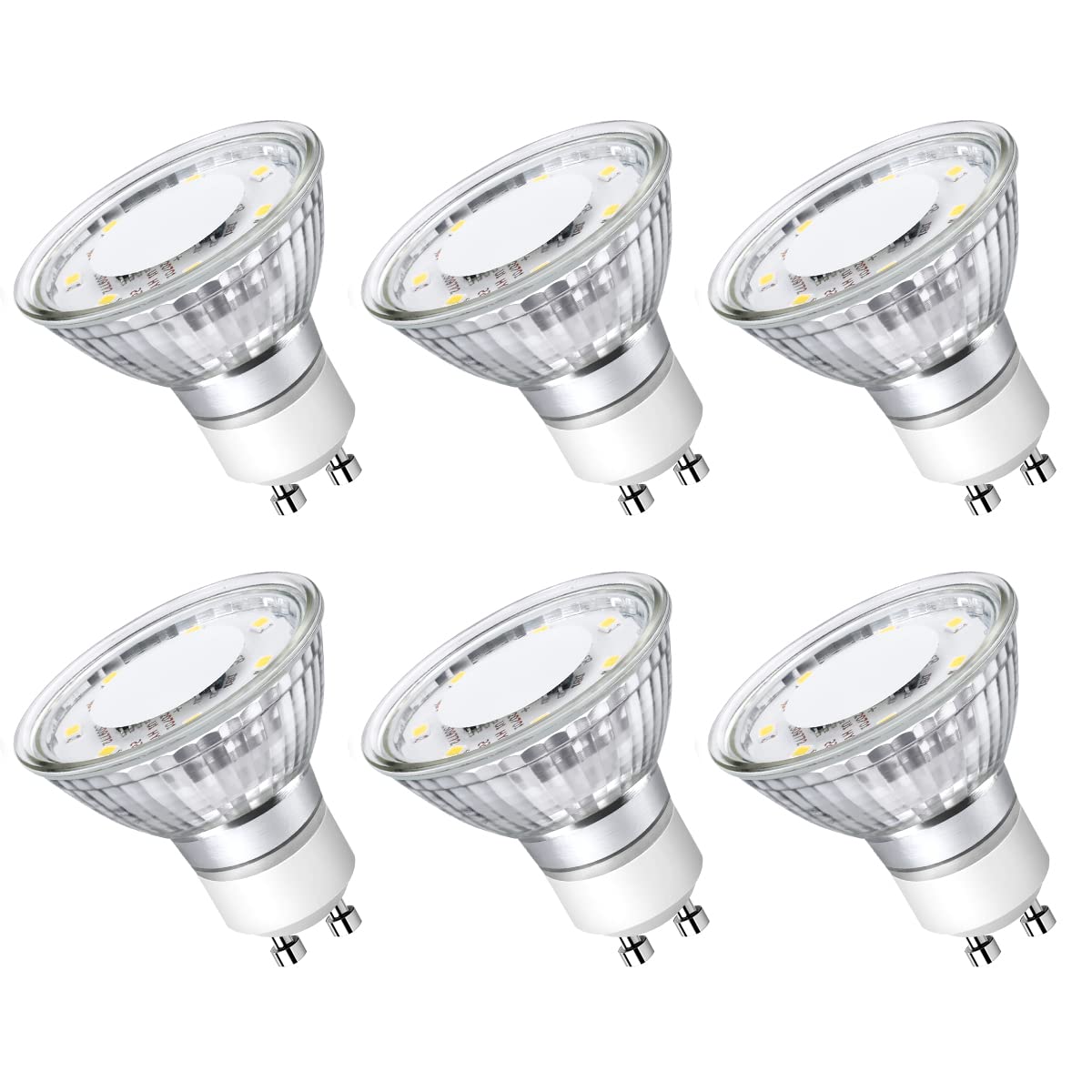 Non-Dimmable GU10 LED Light Bulbs 4W 350LM 5000K Daylight White 6PC