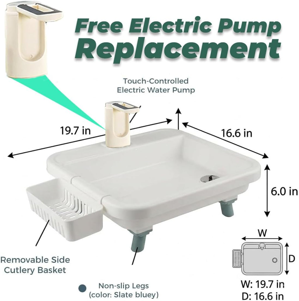 Portable Hand Washing Station with Electronic Faucet, White