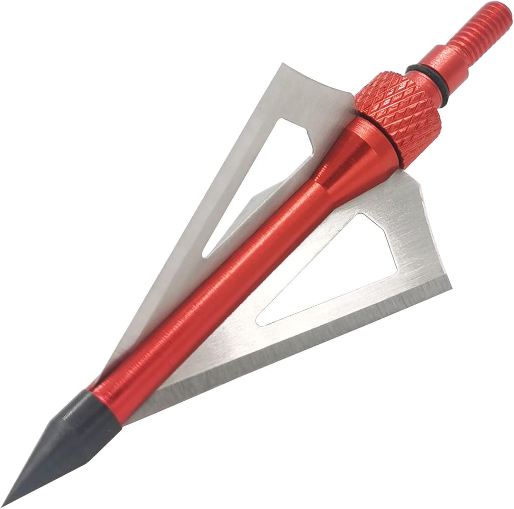 Hunting Broadheads 12PK 100 Grains Screw-in Arrow Archery 3 Blades Hunting Heads Arrow Tips Compatible with Crossbow