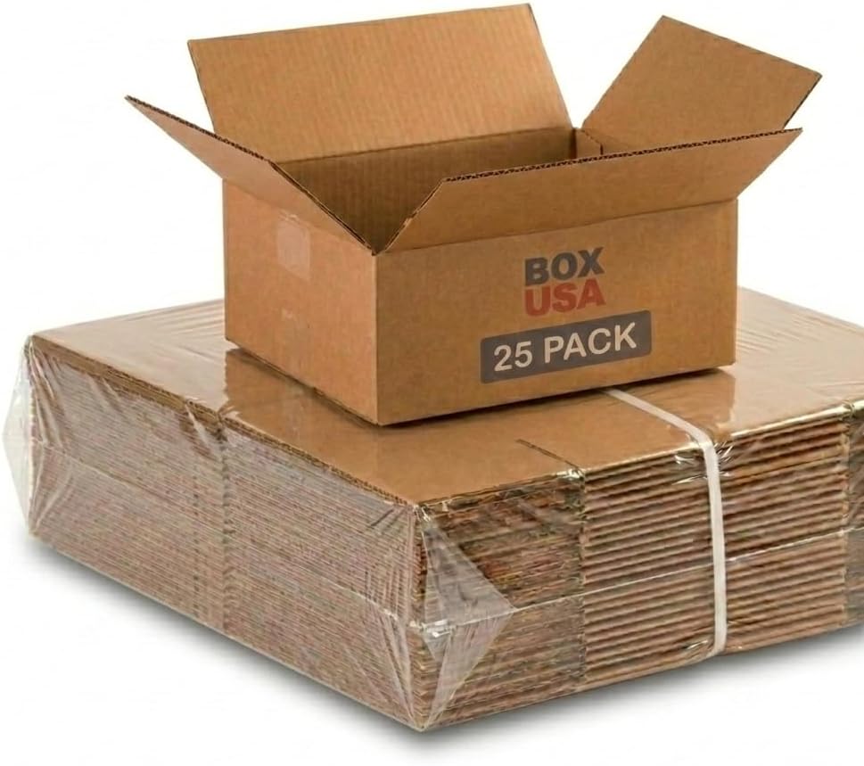 Shipping Boxes Medium 12"L x 9"W x 5"H 25-Pack - Corrugated Cardboard Box for Moving, Mailing, Packing, Packaging and