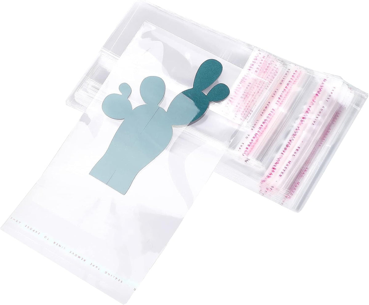 Clear Cellophane Bag Self Adhesive Sealing, 4 Size Cello, 240 Pieces