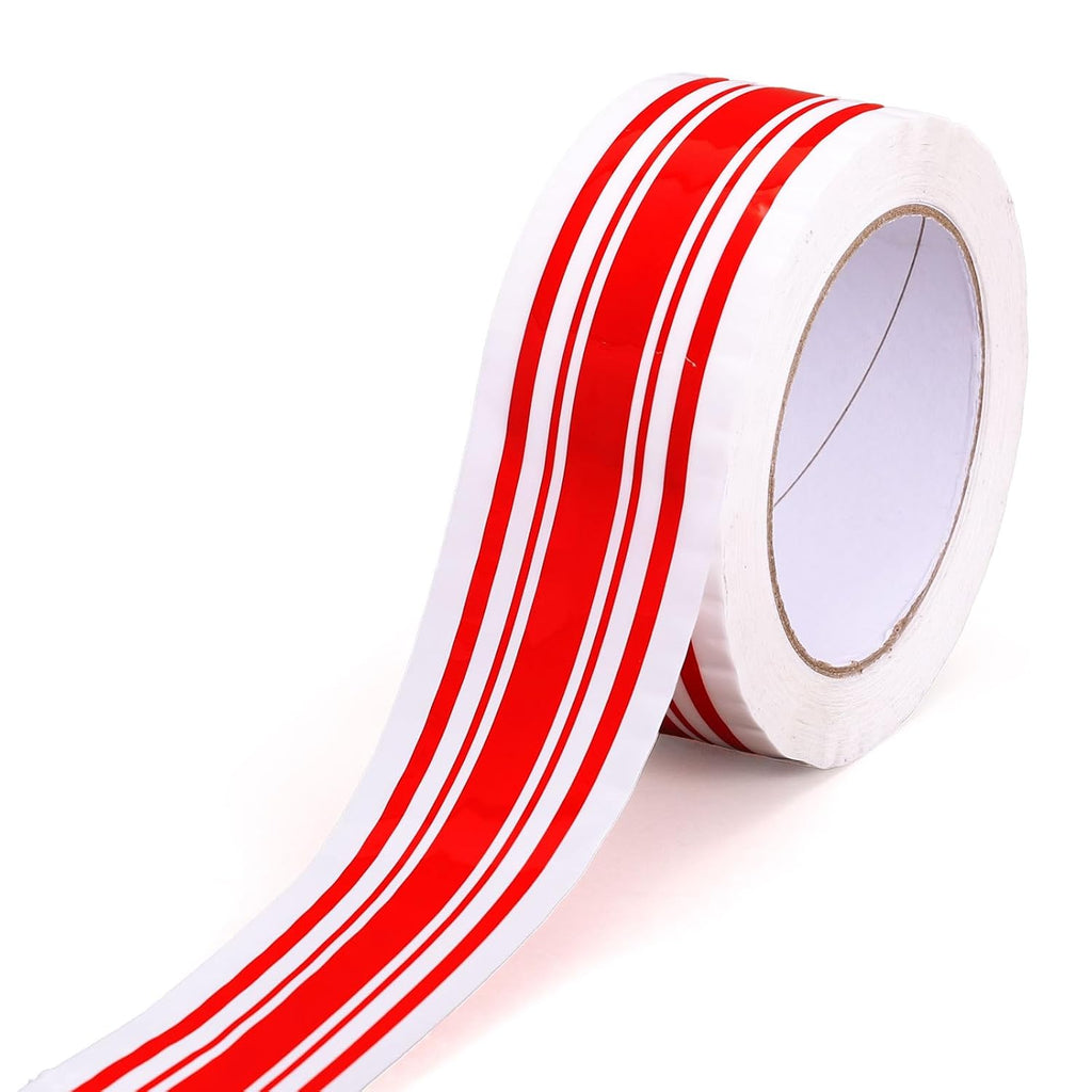 109 Yard Christmas Packing Tape Gift Wrapping Tape Red White Xmas Striped Pattern Tapes for Small Business DIY Crafts