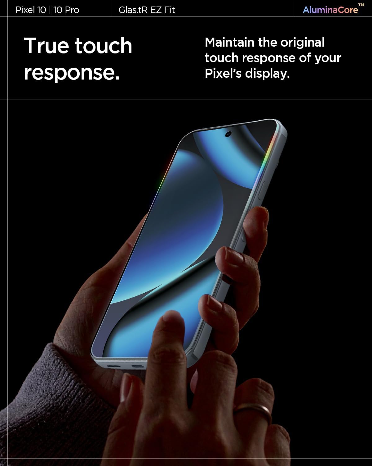 AluminaCore Tempered Glass Screen Protector [GlasTR EZ FIT] designed for Pixel 10 Pro | Pixel 10 | Pixel 9 Pro |