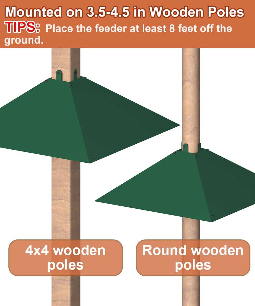 Metal Squirrel Baffle for 4x4 Post, Outside Wooden Pole Mount Squirrel Guards for Bird Feeders, 17 Inch Squirrels