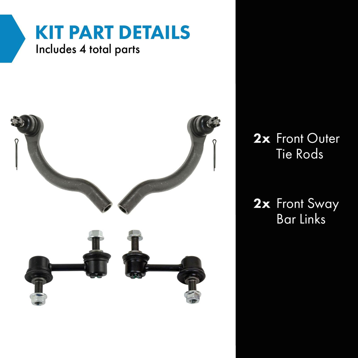 Front Steering Kit Sway Bar Stabilizer Link Tie Rod