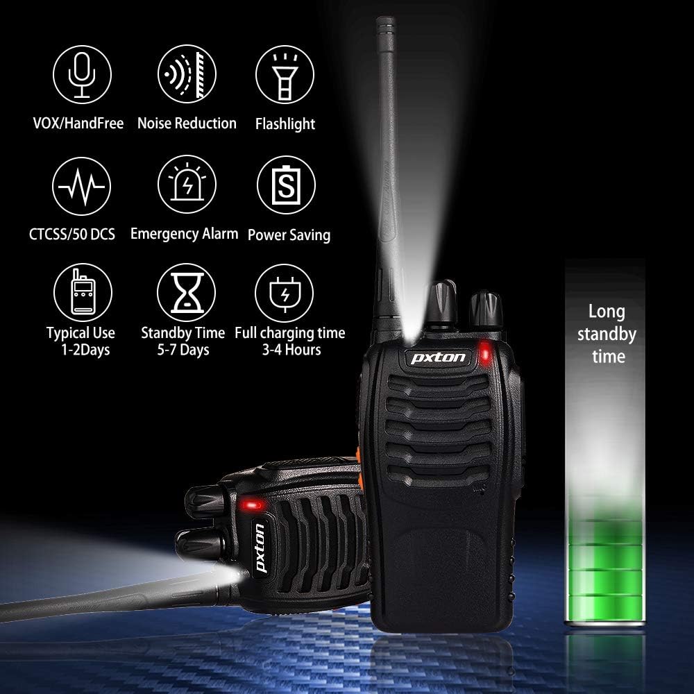 Walkie Talkies Long Range for Adults with Earpieces,16 Channel Walky Talky Rechargeable Handheld Two Way Radios with