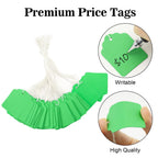 200Pcs Price Tags with String Attached, 1.4x1.8 in Green Gift Tag