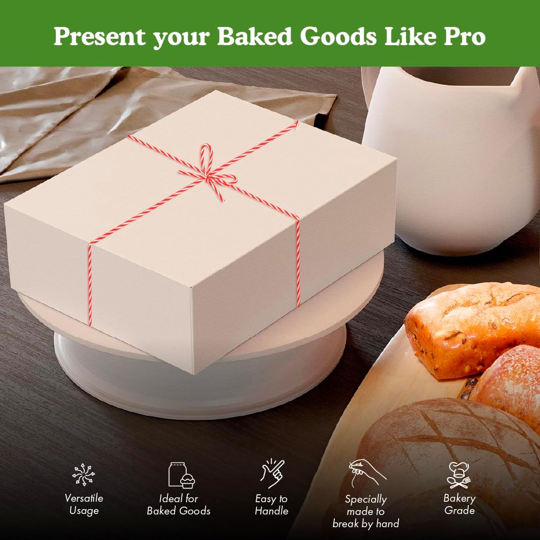 Regency Baker's Twine for Pastry Boxes, 800 ft Ball, Red & White 1 Pack