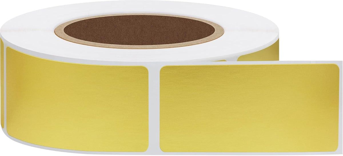 1x2 Inch Gold Color-Coding Labels Rectangle Inventory Organizer Identification Sticker 500 Labels Per Roll (1"x2", Gold)