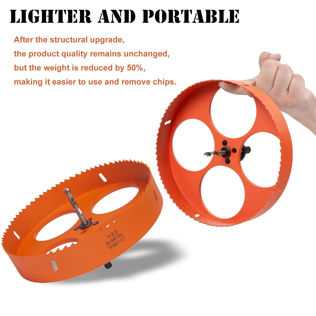 7-1/2 inch Hole Saw for Wood, Metal, Plastic & Drywall, with Arbor