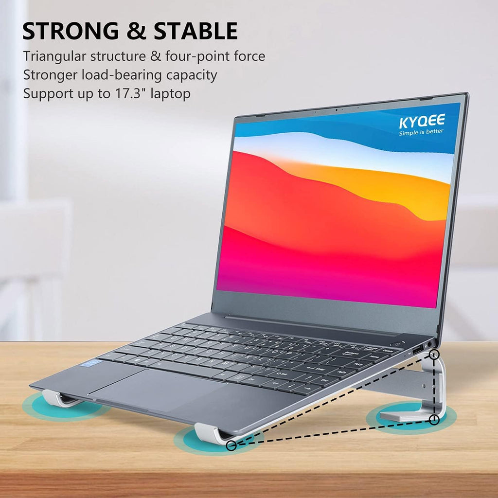 Ventilated Laptop Stand for Desk, Ergonomic Aluminum Laptop Riser, Computer Stand for Laptop, Compatible with MacBook