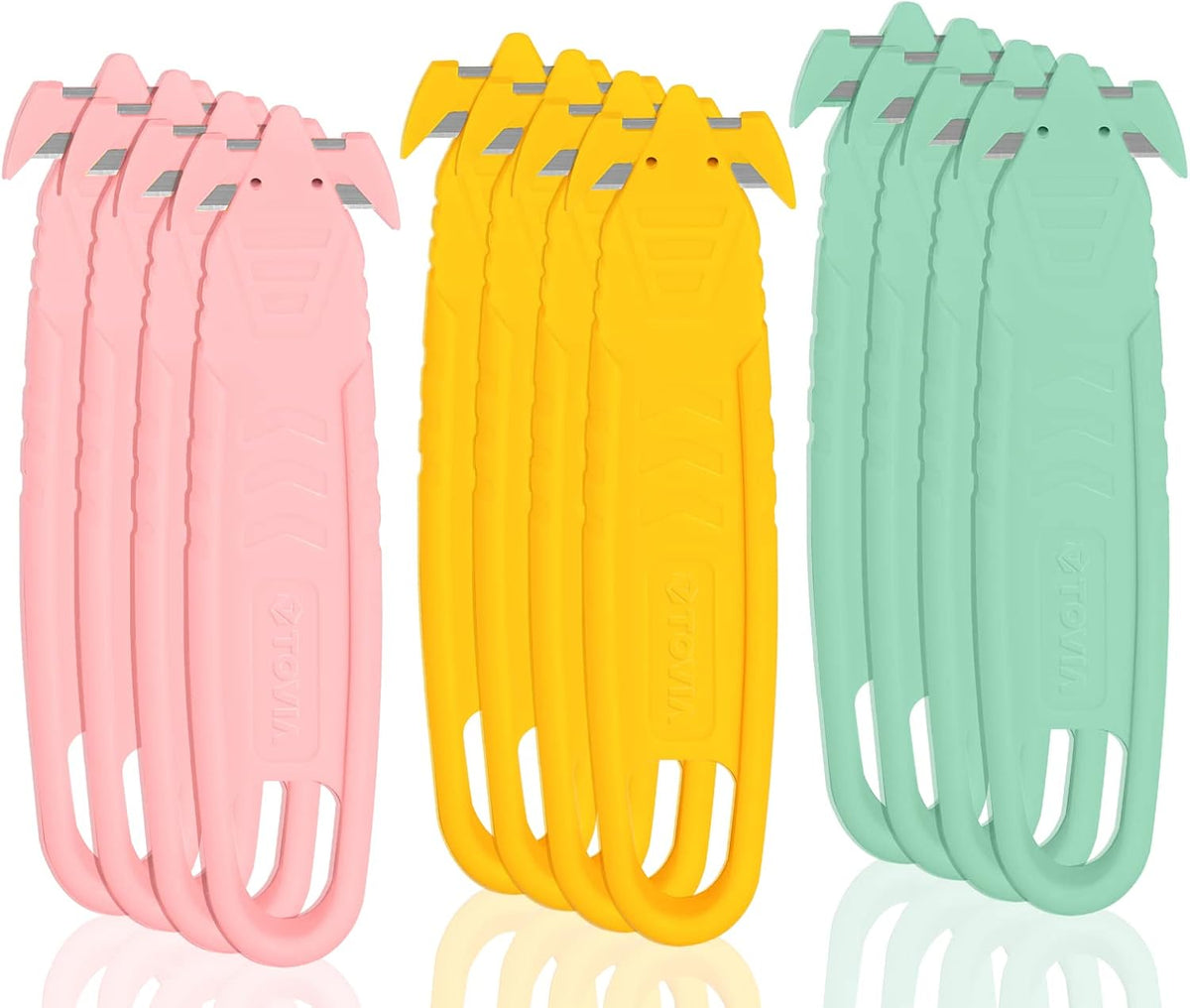 Safety Box Cutter, 12 Pack Package Openers, Assorted Colors