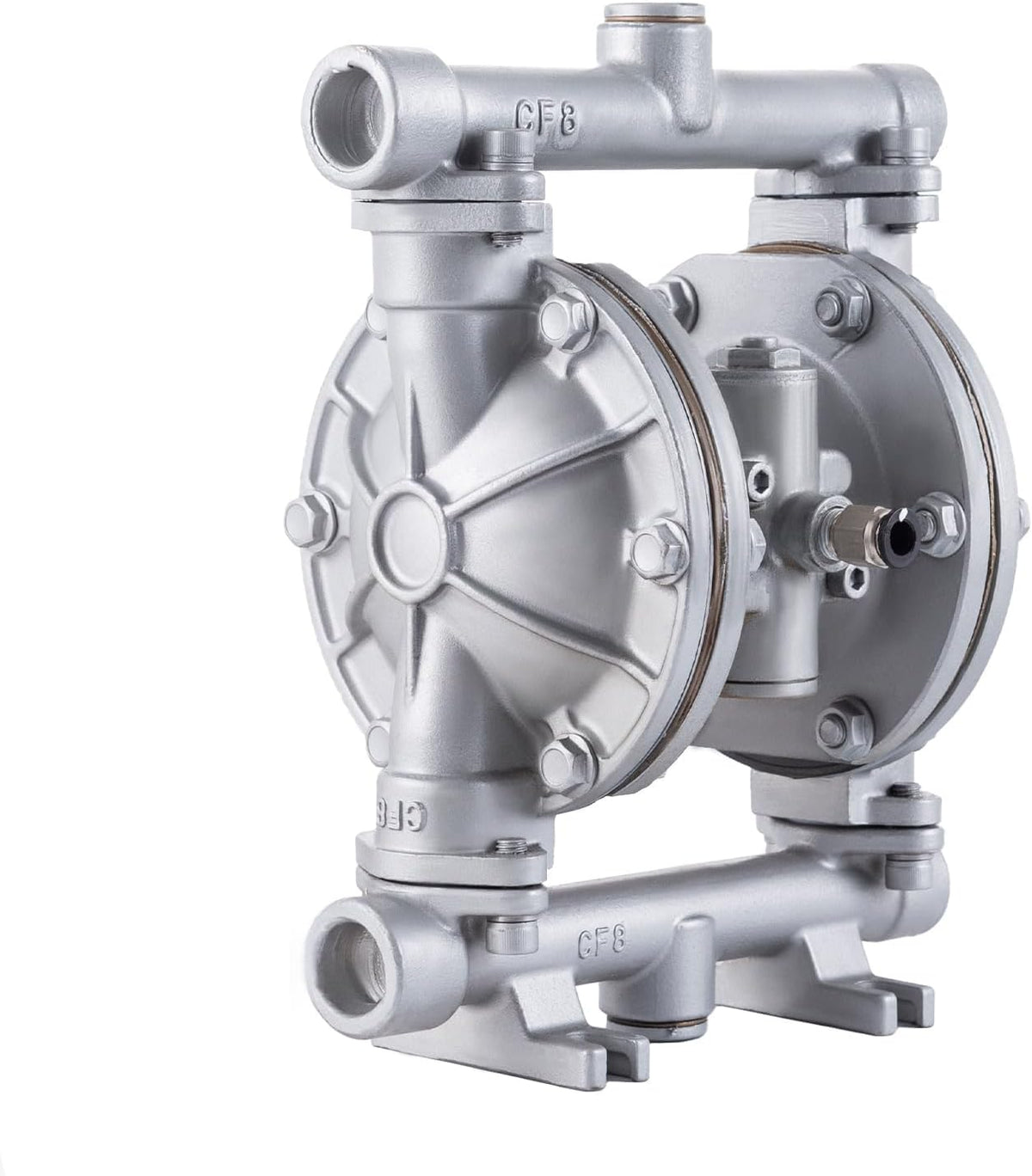 Double Diaphragm Pump Air Operated 1/2 inch Inlet/Outlet Pneumatic Waste Oil Transfer Pump for Chemical QBK-15P 9 GPM Dual Diaphram Polypropylene Nitrile Rubber by Stainless Steel Iron 120 PSI