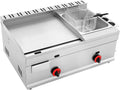 Commercial Propane Deep Fryer, 6L Stainless Steel Gas Propane Flat Top Grill Griddle with Removable Basket, Stainless