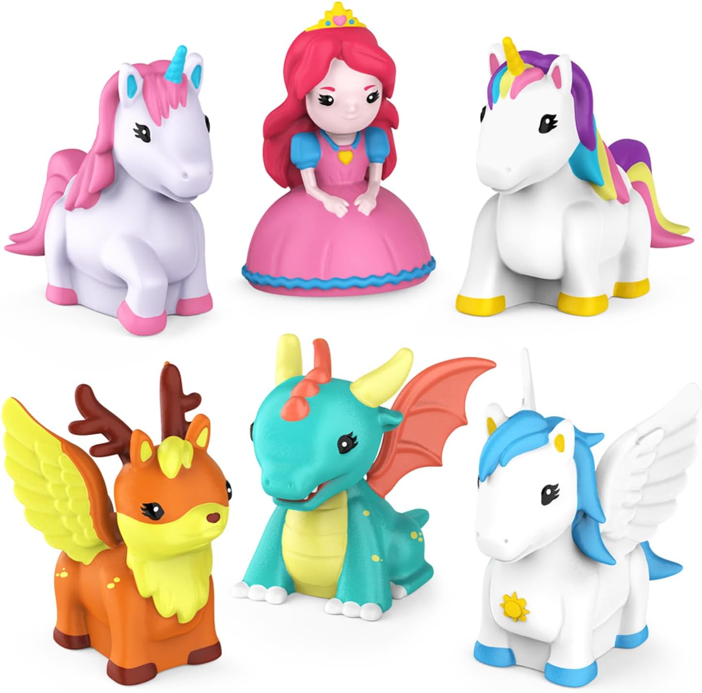 Fantasy Watertight Bath Toys, 6 Pack | Sealed, No Hole Bath Toys Design Keeps Moisture Out | Soft, Squeezable & Float
