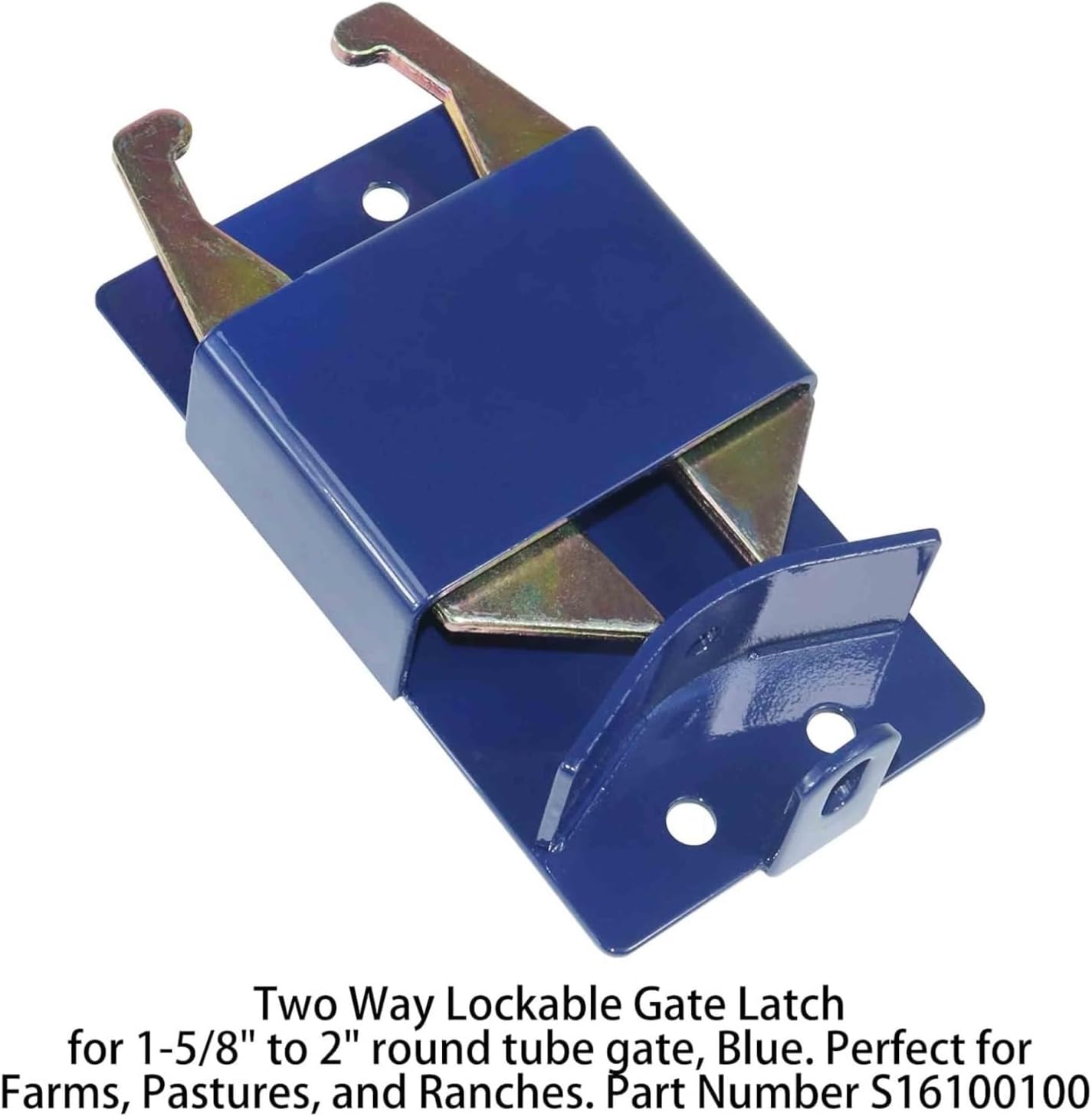 Two Way Lockable Gate Latch, Blue. Perfect for Farms, Pastures, and Ranches. Part Number S16100100 (1PK)