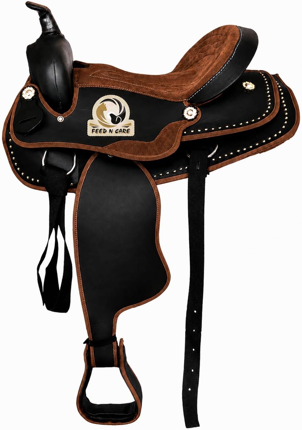Western Trail Saddle Set Lightweight Synthetic with Tack & Pad 10-18 Inch