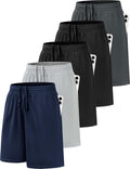 Boys Basketball Athletic Shorts with Pockets | Elastic Waistband, Quick Dry, Moisture Wicking, Active Performance