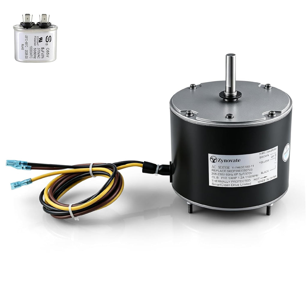 5KCP39EGS070S Condenser Fan Motor 1/4 HP, 1100 RPM, 208-230V,AC Fan Motor