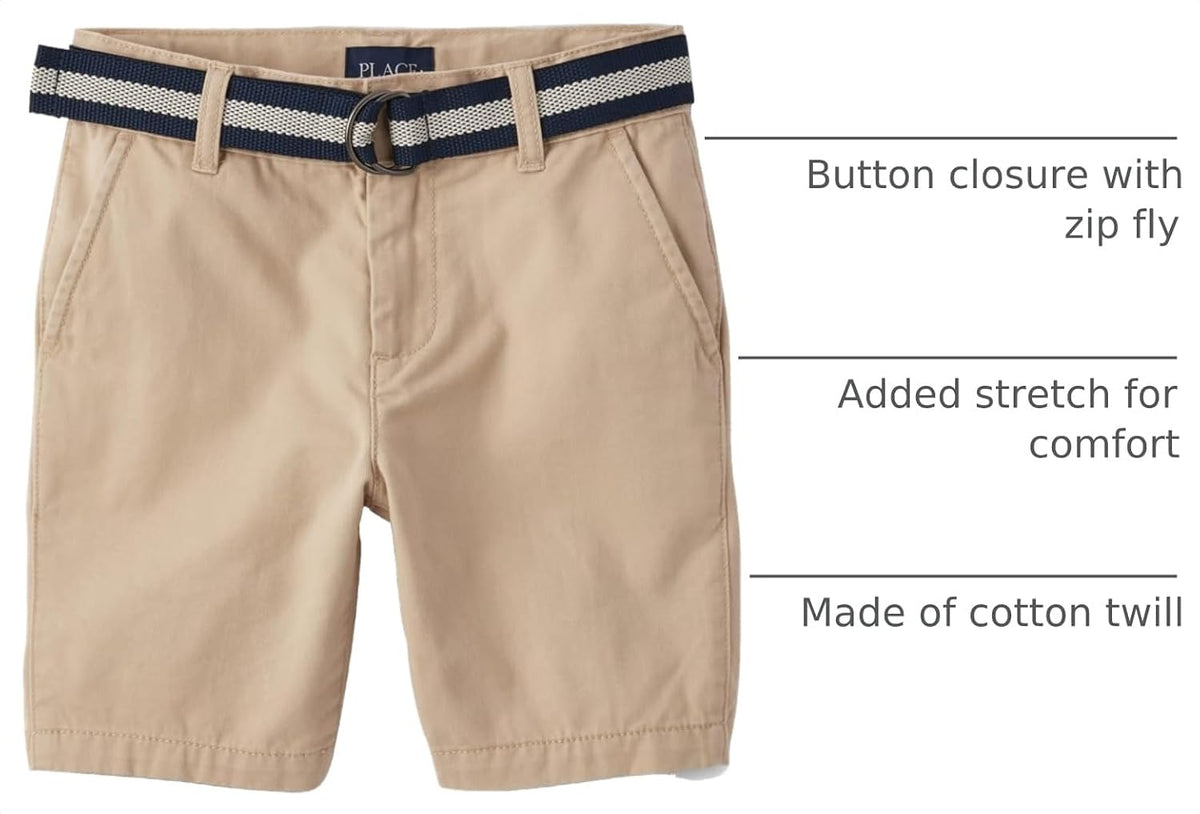Boys' Belted Chino Shorts