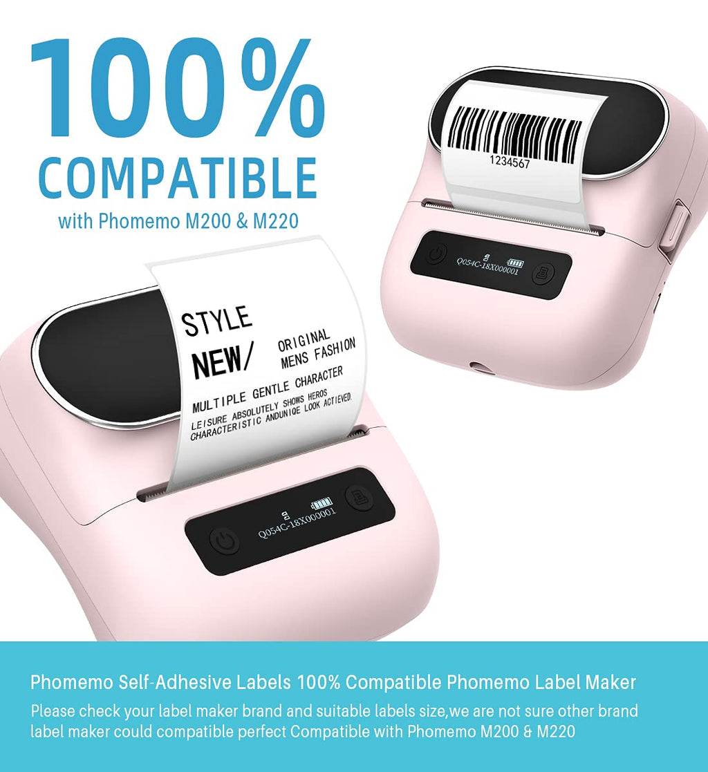 M220 Labels,3 Rolls Self-Adhesive Stickers, 2.36'' x 1.57'' Compatible with Phomemo M220/M250/M260/M221/M200 Label