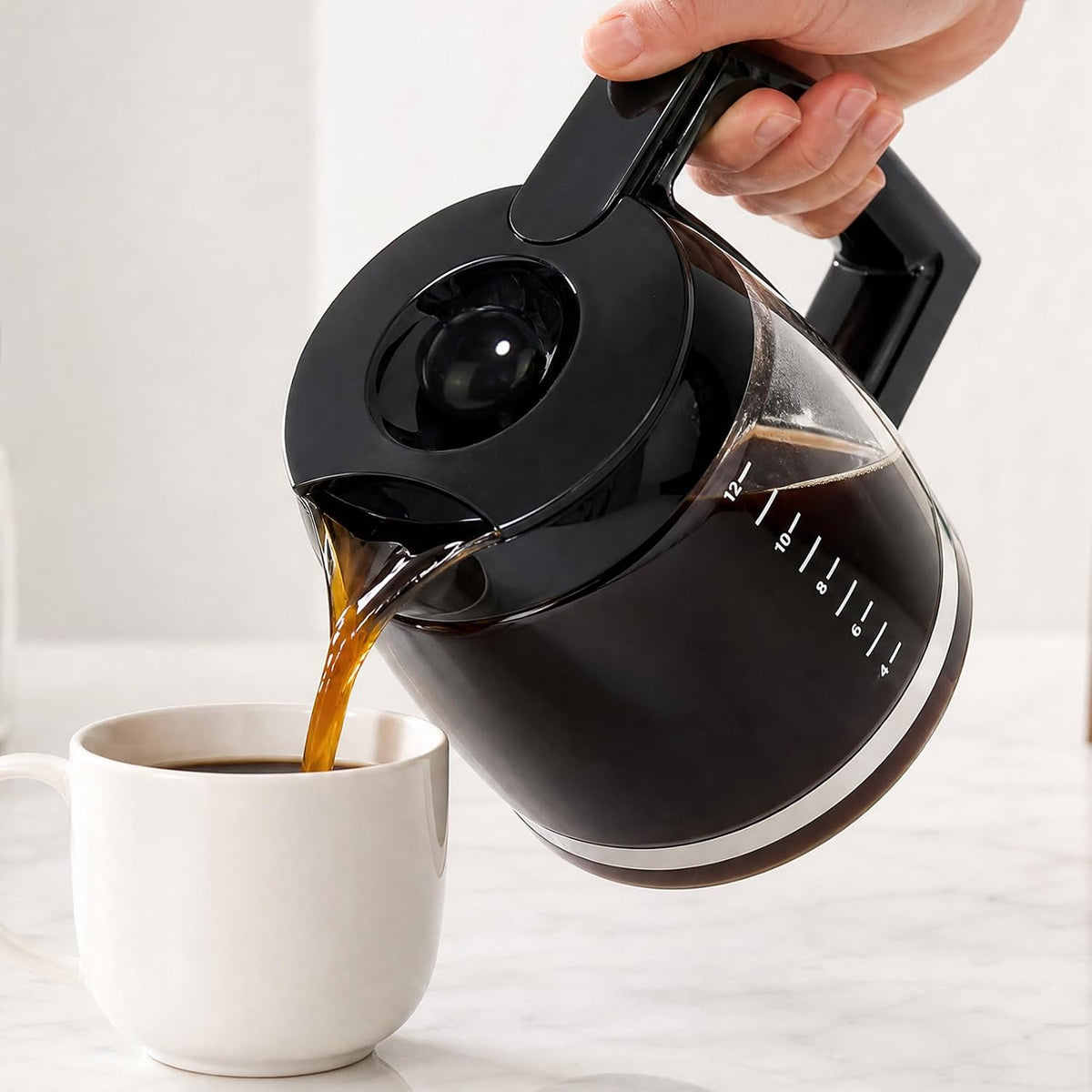 12-Cup Coffee Carafe Replacement for Cuisinart Coffeemaker, Pt. DCC-1200PRC