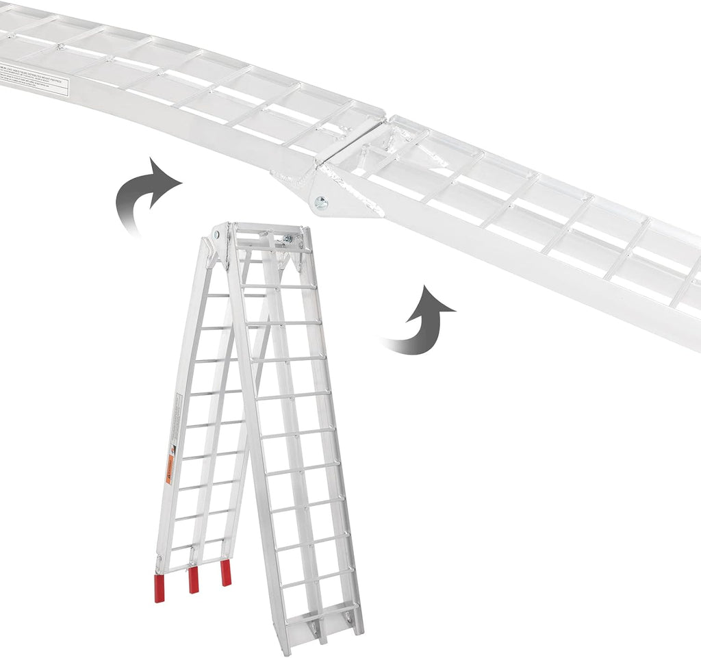 7.5FT Folding Aluminum Motorcycle Ramp,750 Lbs Capacity | Folding Truck Ramp for ATV, Motorcycle, Lawn Mower, Dirt