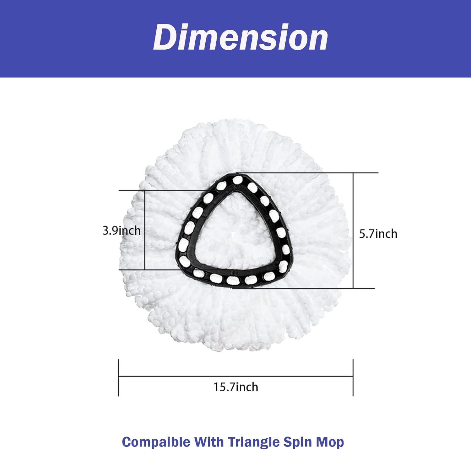 Spin Mop Replacement Head 4 Pack Mop Refill Compatible with Ocedar Triangle Swivel Mops Microfiber Swivel Mop