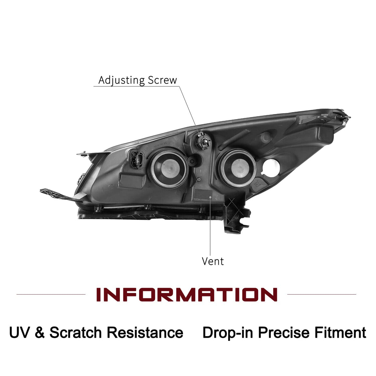 Headlight Assembly Fit for 2013-2016 Ford Escape OEM Halogen