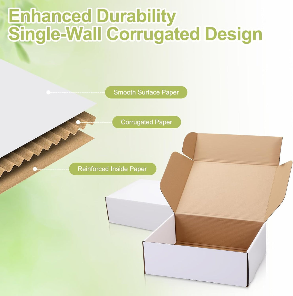 Large Shipping Boxes 20 Pack, 12x9x4 Inch Mailer Boxes, White