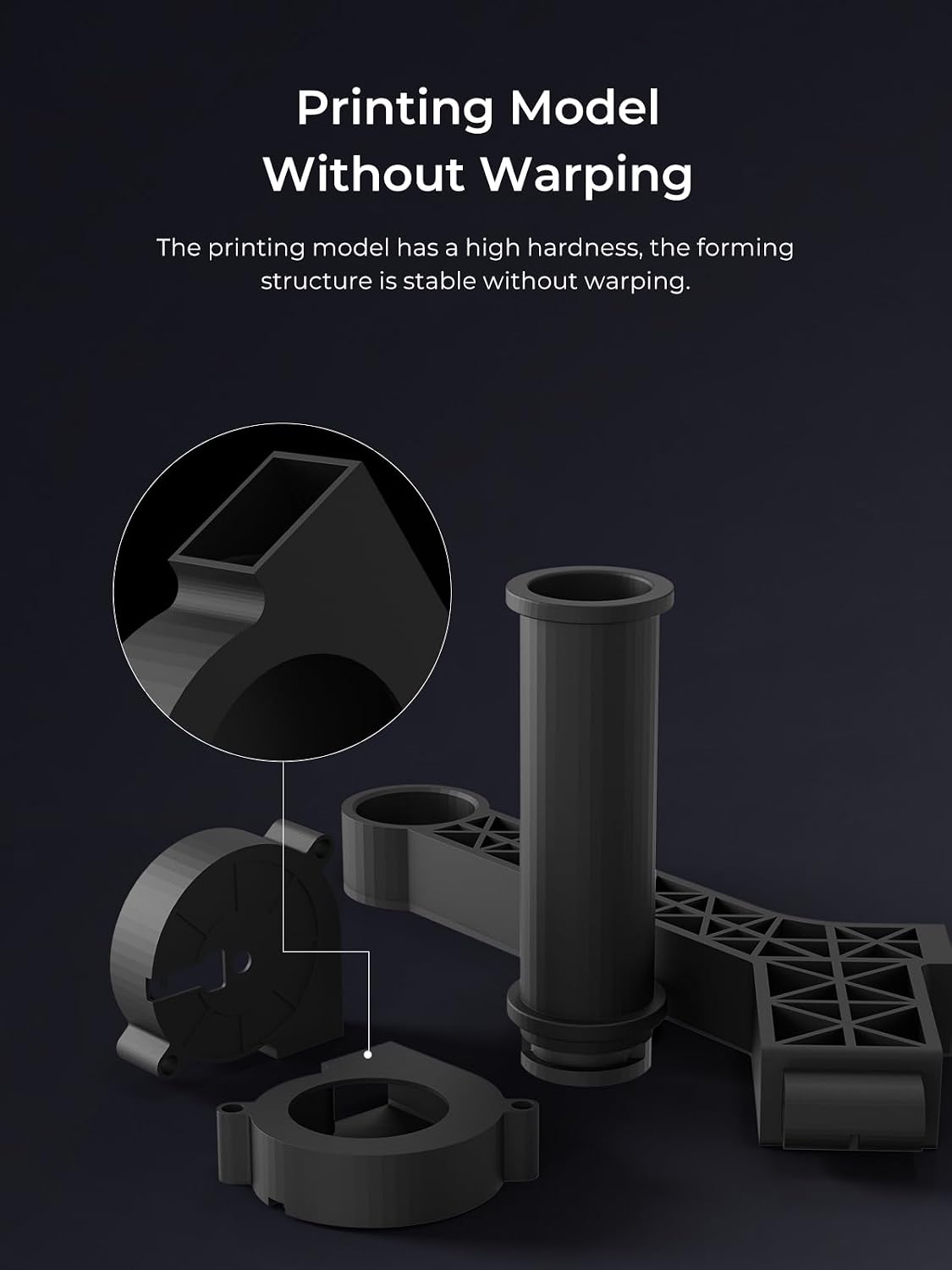 Carbon Fiber Filament 1.75mm, 3D Printer Filament, 1kg (2.2lbs) Spool, No Warp Enhanced Toughness, ±0.03mm Accuracy