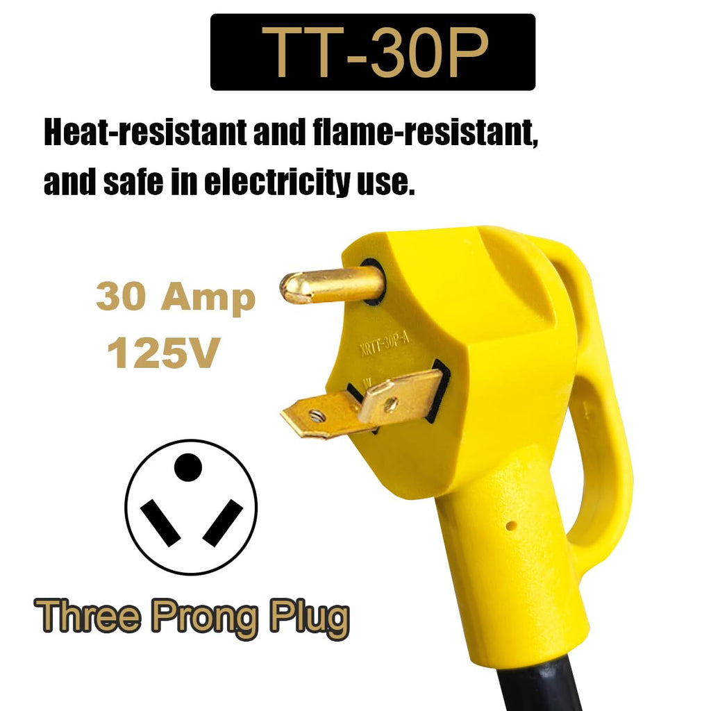 TT-30P Male to L14-30R Female Generator Transfer Switch Adapter Cord,10AWG 30A 3 Prong to 4 Prong RV Generator