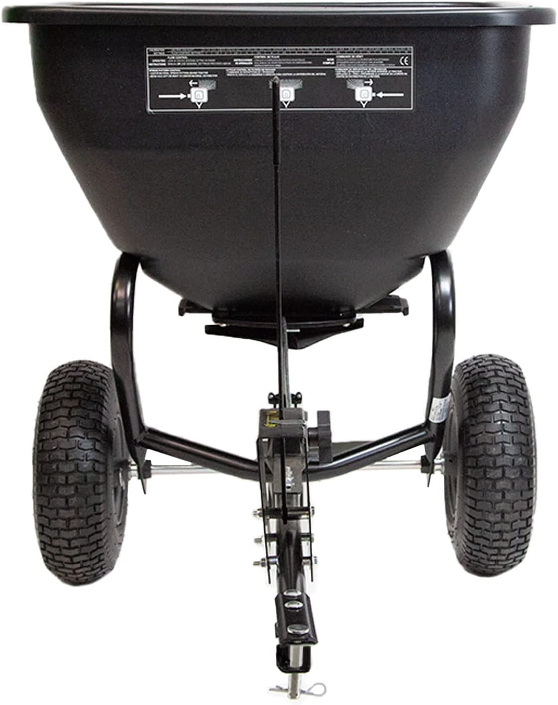 BS36BH-A Tow Behind Broadcast Spreader with Universal Hitch, 175 lb.+ -Flat Black