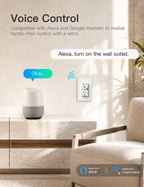 MOES Smart in-Wall Outlet, USB-C & USB-A, 15A, 2.4GHz WiFi, No Hub Required
