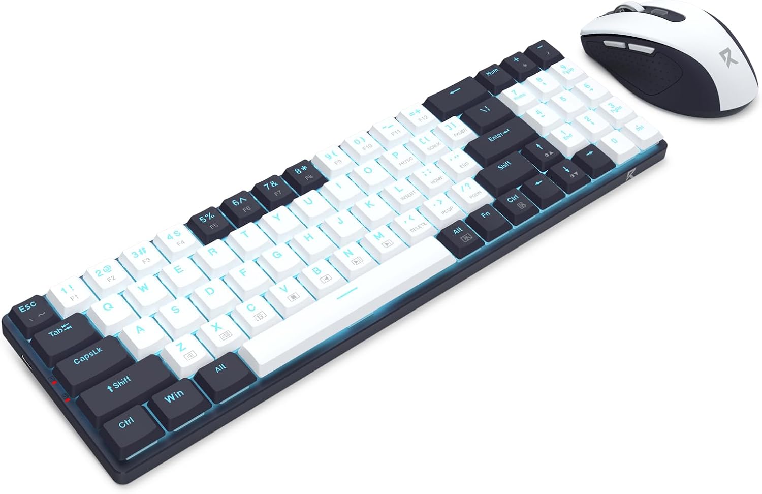 BS8773 Wireless Keyboard and Mouse Combo, 78 Keys 2.4Ghz Wireless Low-Profile Mechanical Red Switch Keyboard w/Slim